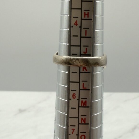 Vtg Sterling Silver Long Malachite Southwest Ring Stampwork Women Size 5 NOTE - Picture 10 of 11